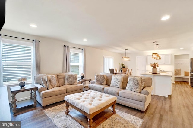 1265 Dietz Rd, Red Lion, PA 17356 - living room featuring recessed lighting and light wood-style flooring