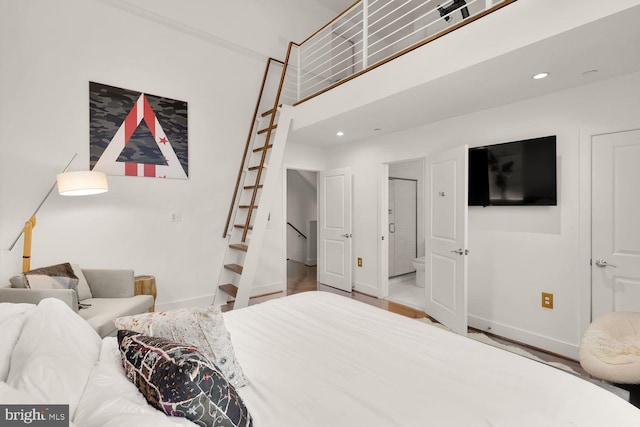 1341 Maryland Ave NE Unit 103, Washington, DC 20002 - bedroom with recessed lighting, ensuite bath, and baseboards