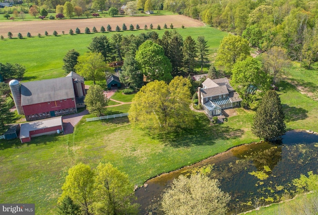 drone / aerial view featuring a rural view