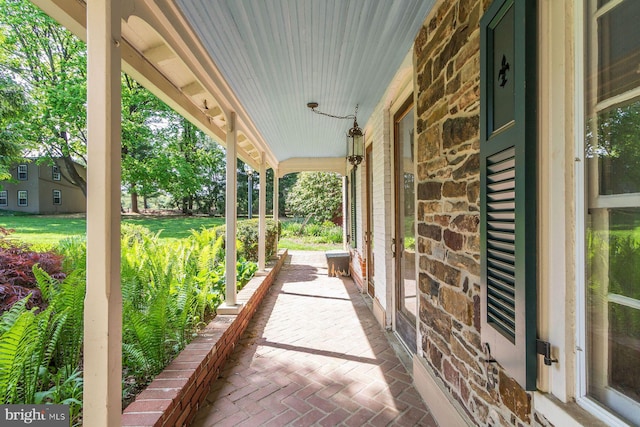 view of patio featuring covered porch