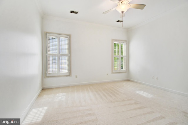 7820 Elsinore Dr, Manassas, VA 20112 - unfurnished room featuring carpet flooring, visible vents, and ornamental molding