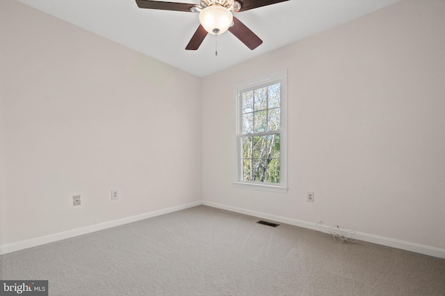 6915 Compton Valley Ct, Centreville, VA 20121 - carpeted spare room featuring visible vents, baseboards, and ceiling fan
