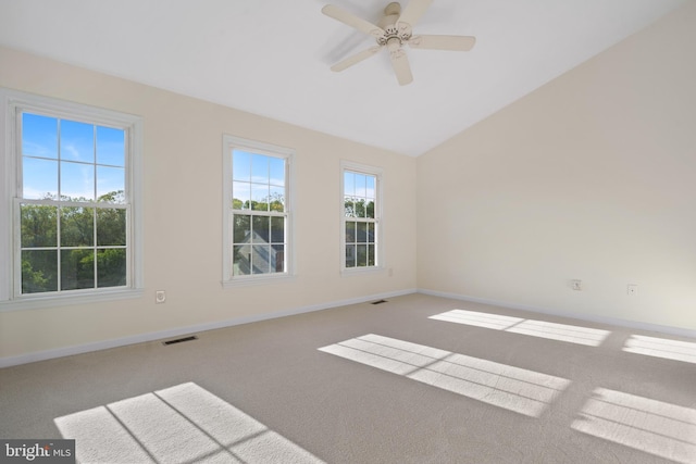 6915 Compton Valley Ct, Centreville, VA 20121 - spare room featuring baseboards, vaulted ceiling, visible vents, and carpet floors
