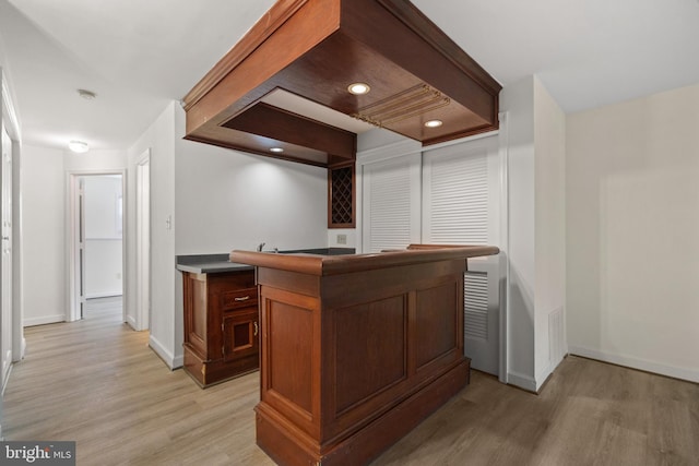 6915 Compton Valley Ct, Centreville, VA 20121 - bar featuring bar area, baseboards, light wood-style floors, and recessed lighting