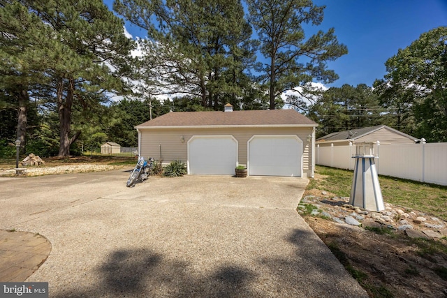 1713 Emerson Ave, Salisbury, MD 21801 - detached garage with fence and view of wooded area