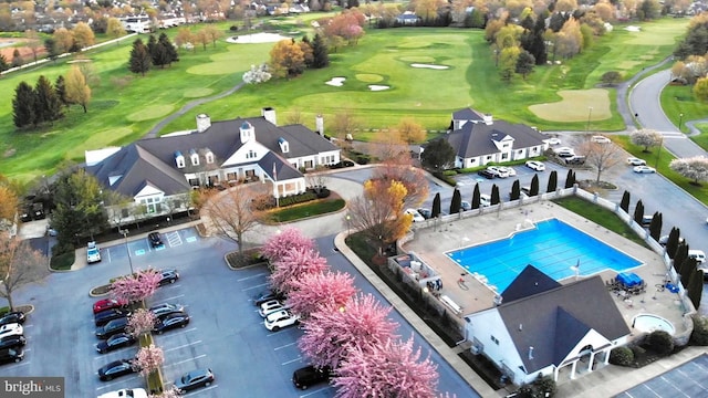 bird's eye view featuring view of golf course