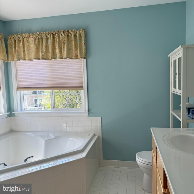103 Claude Ct SE, Leesburg, VA 20175 - full bathroom featuring a bath, tile patterned floors, vanity, and toilet