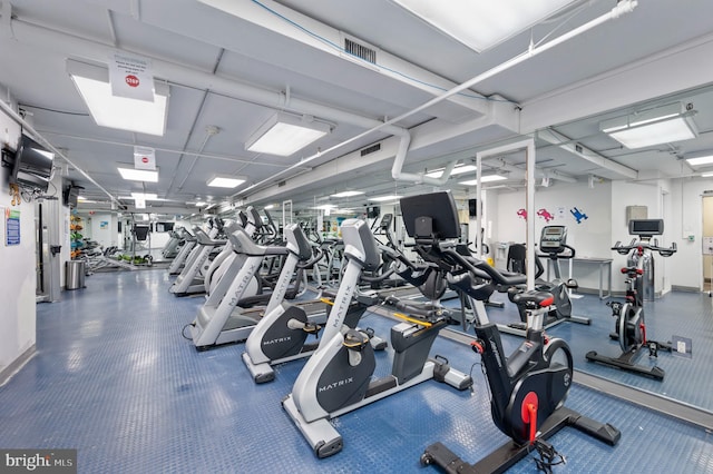 gym with visible vents