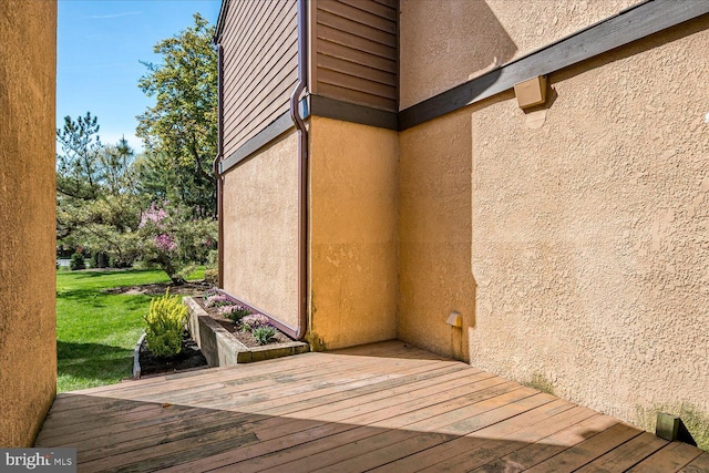 deck with a yard