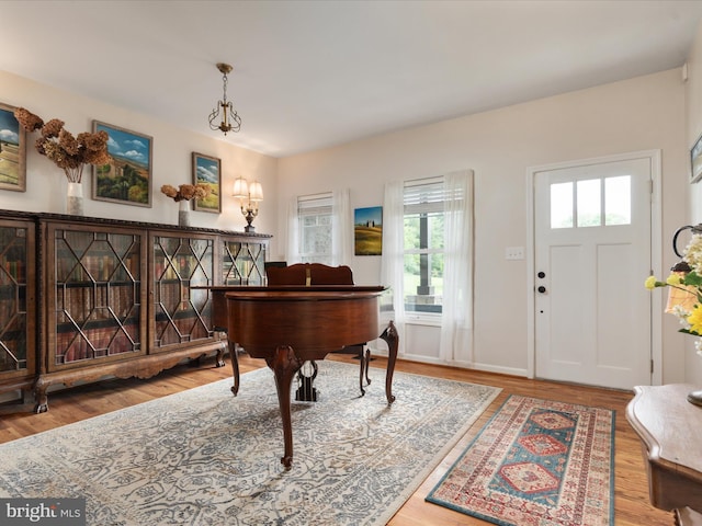 foyer with wood finished floors