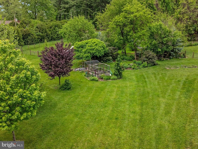 view of yard featuring a garden and fence