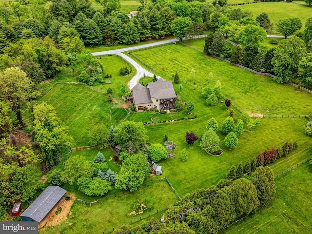 bird's eye view with a rural view
