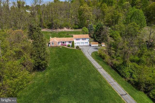 93 Shady Ln, Boyertown, PA 19512 - drone / aerial view featuring a forest view