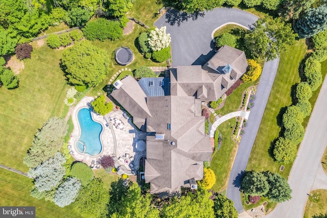 bird's eye view of a pool area