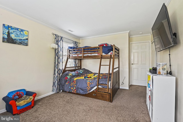 10519 Stonington Ln, Manassas, VA 20109 - carpeted bedroom with visible vents, baseboards, and ornamental molding