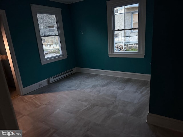 20 S Carol Blvd, Upper Darby, PA 19082 - unfurnished room with a baseboard heating unit, baseboards, and a healthy amount of sunlight