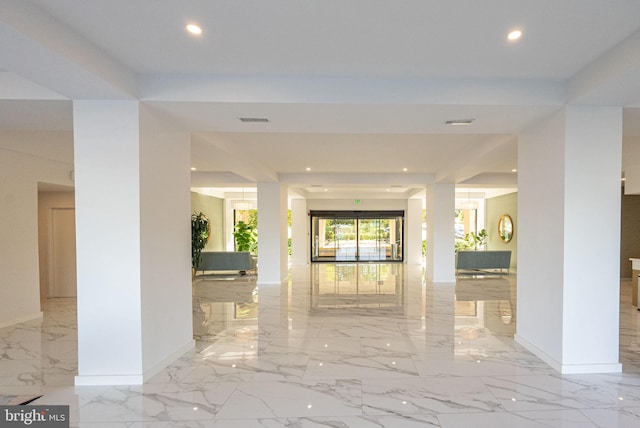 community lobby with visible vents