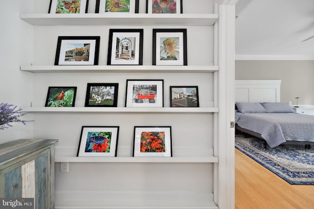 84 Battery Point Dr, Fredericksburg, VA 22406 - bedroom featuring ornamental molding and wood finished floors