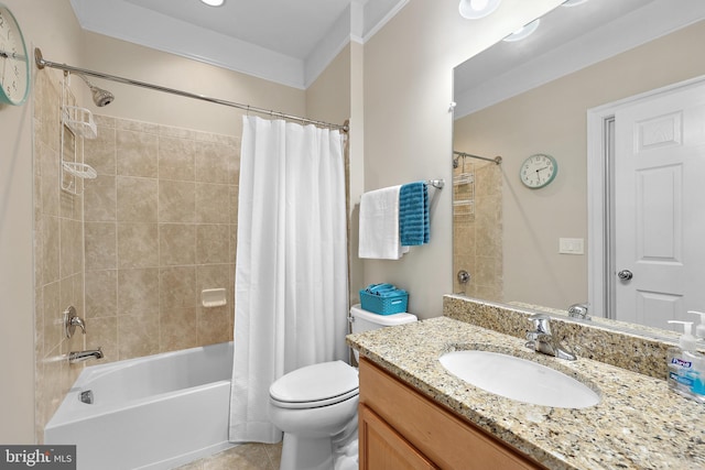 84 Battery Point Dr, Fredericksburg, VA 22406 - full bathroom with vanity, toilet, shower / tub combo, and tile patterned floors