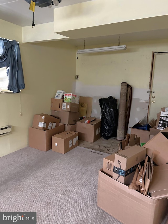 storage room with baseboard heating
