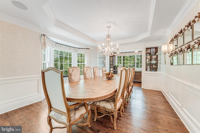 6020 Copely Ln, Mclean, VA 22101 - dining area featuring an inviting chandelier, wood finished floors, and a healthy amount of sunlight