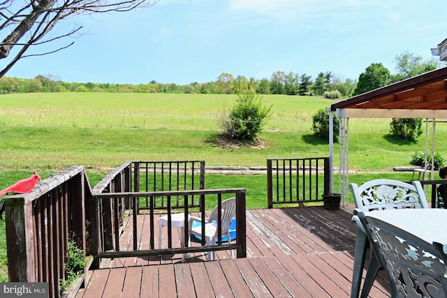 4092 Manchester St, Glen Rock, PA 17327 - wooden terrace featuring a rural view and a yard