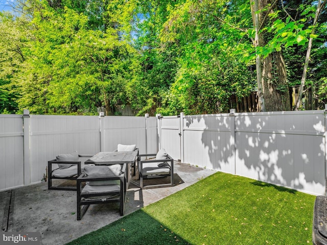 331 Possum Ct, Capitol Heights, MD 20743 - view of yard featuring a fenced backyard and a patio area