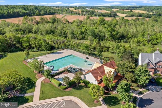 14401 Broadwinged Dr, Gainesville, VA 20155 - drone / aerial view of a pool area