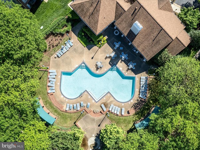 21019 Timber Ridge Ter Unit 102, Ashburn, VA 20147 - bird's eye view of a pool