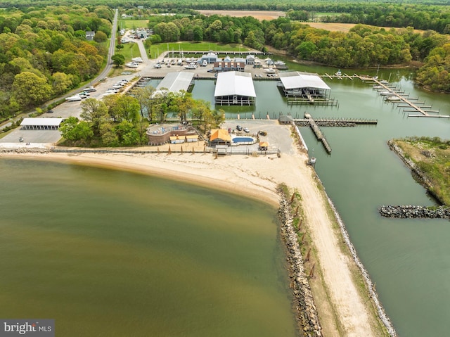 9050 Point Ln, Chestertown, MD 21620 - bird's eye view featuring a water view and a forest view