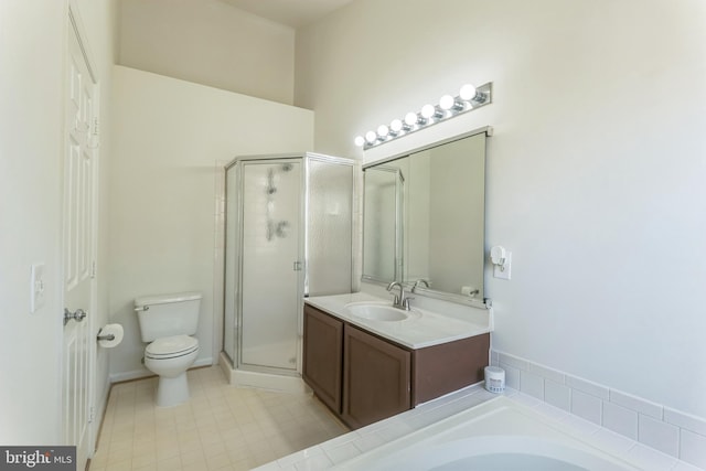 46878 Graham Cv, Sterling, VA 20165 - bathroom featuring a shower stall, vanity, toilet, and a bathing tub