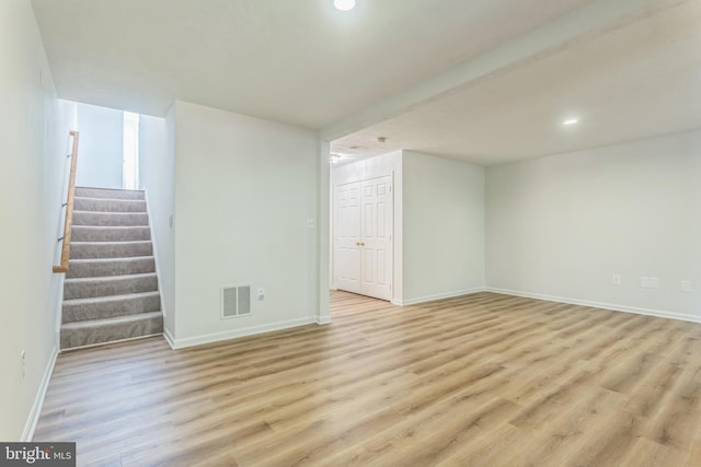 46878 Graham Cv, Sterling, VA 20165 - below grade area with baseboards, light wood-type flooring, and visible vents