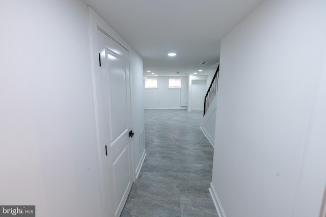 1626 E Lafayette Ave, Baltimore, MD 21213 - hall featuring stairs, recessed lighting, and baseboards