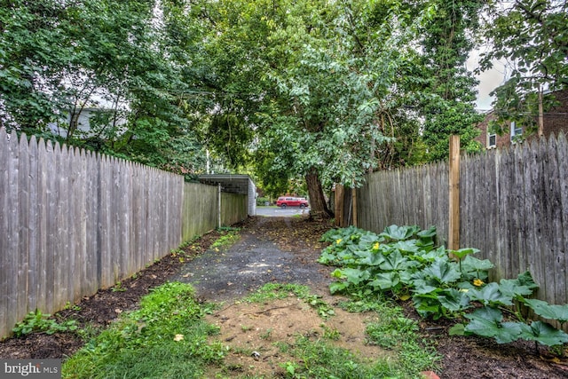 view of yard with fence