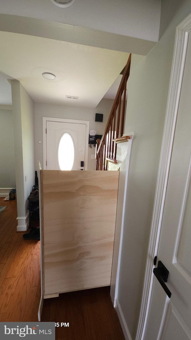 218 Stevenson Sq, Alexandria, VA 22304 - interior space with stairway and wood finished floors