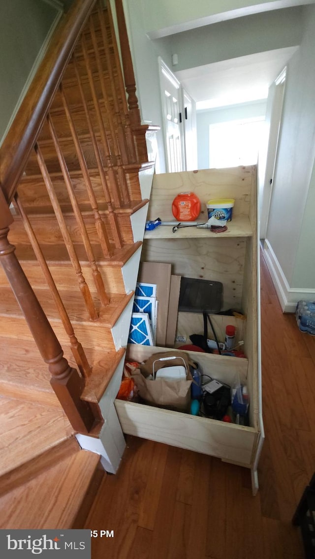 218 Stevenson Sq, Alexandria, VA 22304 - stairs with wood finished floors
