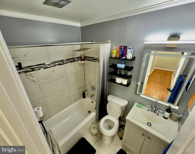 218 Stevenson Sq, Alexandria, VA 22304 - full bathroom with vanity, shower / bath combo, and crown molding