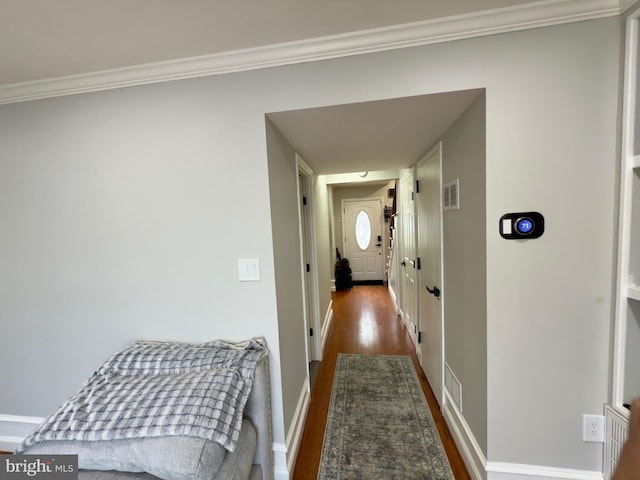 218 Stevenson Sq, Alexandria, VA 22304 - hall with wood finished floors and crown molding