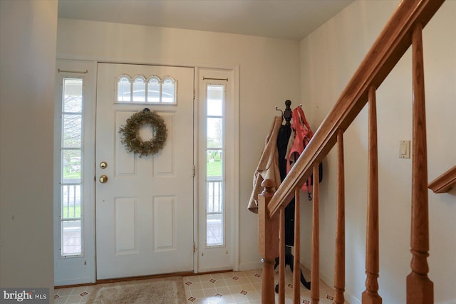 entryway with baseboards