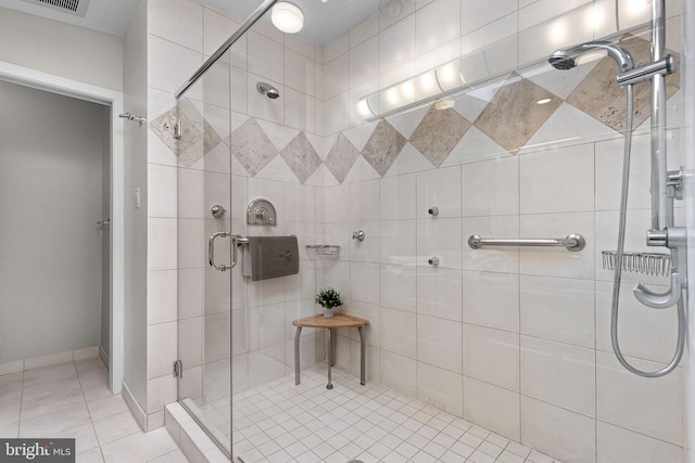 3440 Mansfield Rd, Falls Church, VA 22041 - bathroom with a stall shower and tile patterned floors