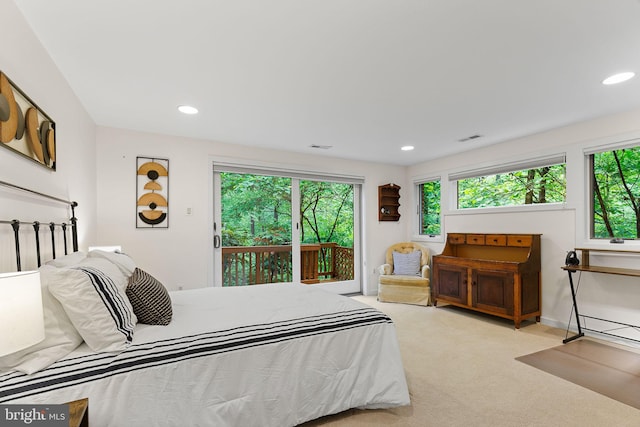 3440 Mansfield Rd, Falls Church, VA 22041 - carpeted bedroom featuring multiple windows, recessed lighting, and access to exterior