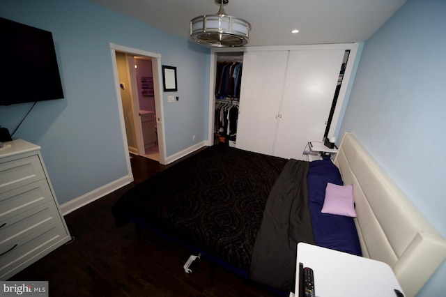 4225 Americana Dr Unit 4225A, Annandale, VA 22003 - bedroom featuring recessed lighting, baseboards, wood finished floors, and a closet