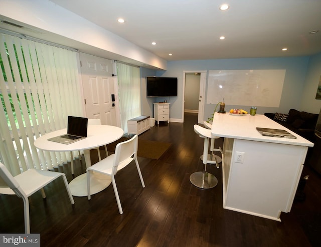 4225 Americana Dr Unit 4225A, Annandale, VA 22003 - dining area with recessed lighting, baseboards, and dark wood-style floors
