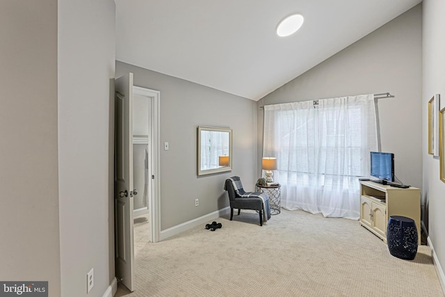 7098 Garden Walk, Columbia, MD 21044 - living area with carpet flooring, vaulted ceiling, and baseboards