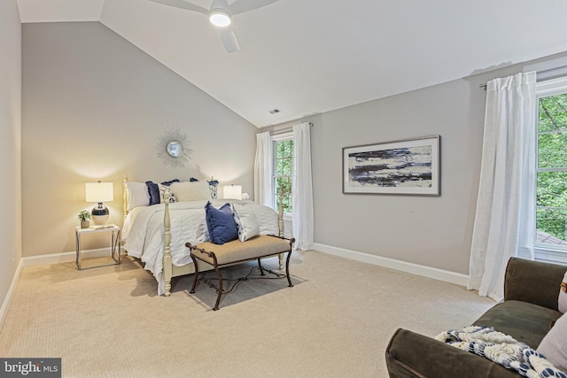 7098 Garden Walk, Columbia, MD 21044 - bedroom with light carpet, lofted ceiling, multiple windows, and baseboards