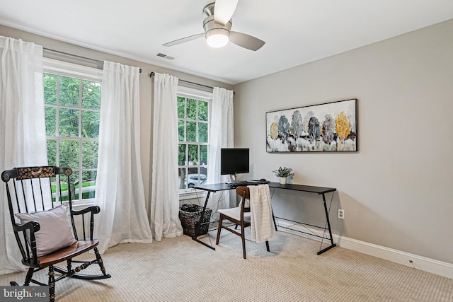 7098 Garden Walk, Columbia, MD 21044 - carpeted office featuring a ceiling fan and baseboards