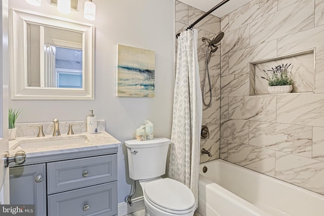 7098 Garden Walk, Columbia, MD 21044 - bathroom featuring toilet, vanity, and shower / bath combination with curtain