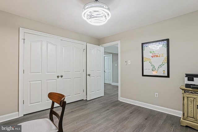 7098 Garden Walk, Columbia, MD 21044 - office area featuring baseboards and dark wood-style flooring