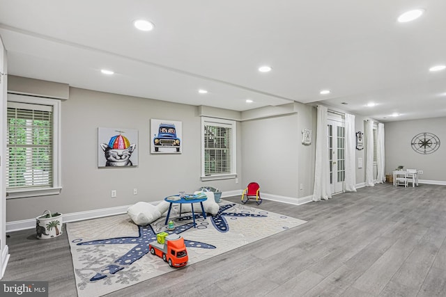 7098 Garden Walk, Columbia, MD 21044 - exercise area featuring wood finished floors, baseboards, and recessed lighting