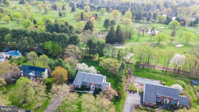 bird's eye view featuring golf course view